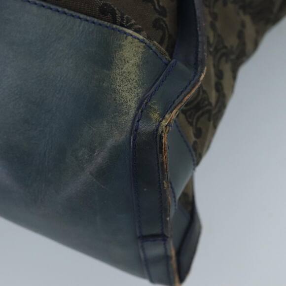 CELINE Paris Macadam Canvas Tote Bag Brown Navy Gold - Picture 16 of 16